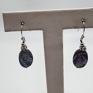 Ali Sterling Silver Abalone Shell Dangling Earrings